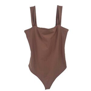 Abercrombie & Fitch Brown Square Neck Body Suit Sz Large